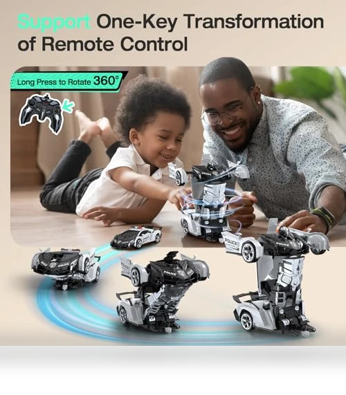 Transform Robot RC Cars with Flashing Light — Remote Control Cars, KKM