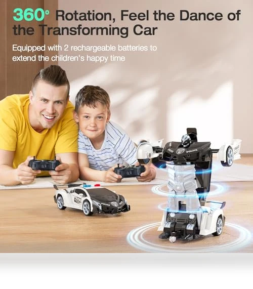 Transform Robot RC Cars with Flashing Light — Remote Control Cars, KKM