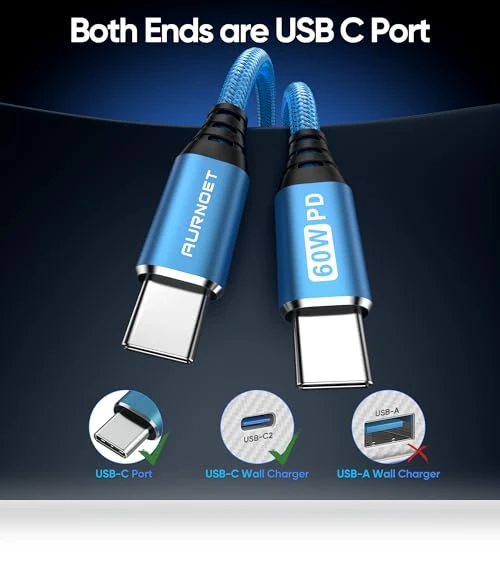 USB C to USB C Cable, 6FT 5-Pack — Cables, Aurnoet