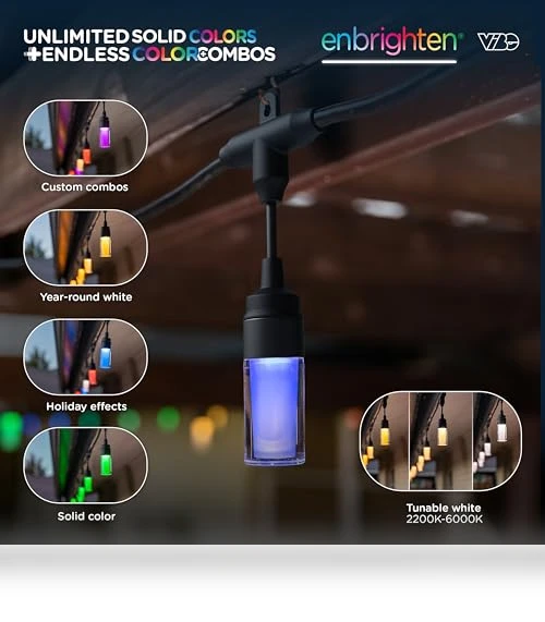 Vibe Modern Cafe Lights — String Lights, Enbrighten