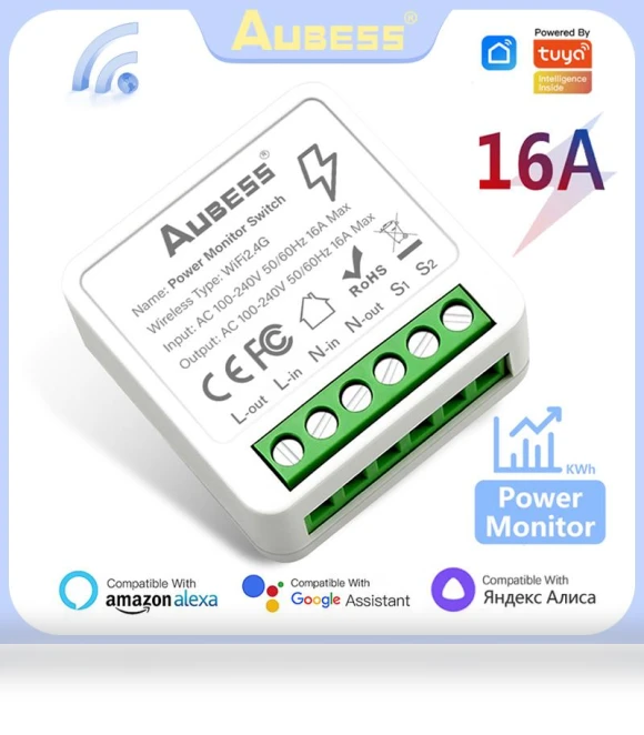 Wi-Fi Power Monitor Switch — Dimmer Switches, AUBESS