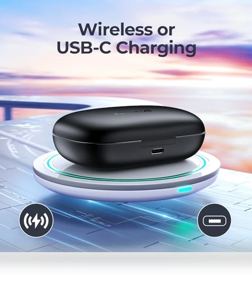 Wireless Earbuds with ANC and Wireless Charging — In-Ear Headphones, OFNEX
