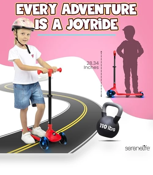 3 Wheel Foldable Kids Scooter — Push Scooters, SereneLife
