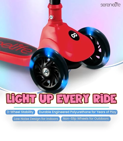 3 Wheel Foldable Kids Scooter — Push Scooters, SereneLife