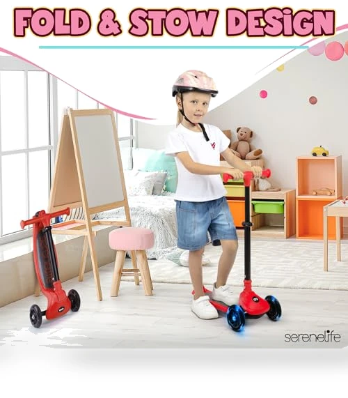 3 Wheel Foldable Kids Scooter — Push Scooters, SereneLife