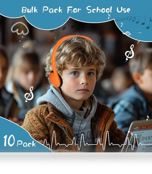Bulk Headphones for Kids — In-Ear Headphones, WAHUWAY