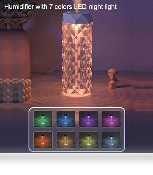 Crystal Humidifier with LED Night Light — Air Moisturizers