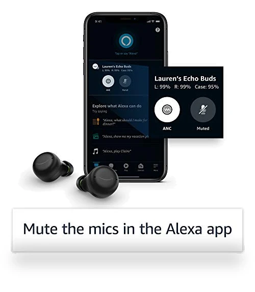 Echo Buds with Active Noise Cancellation — In-Ear Headphones, Amazon