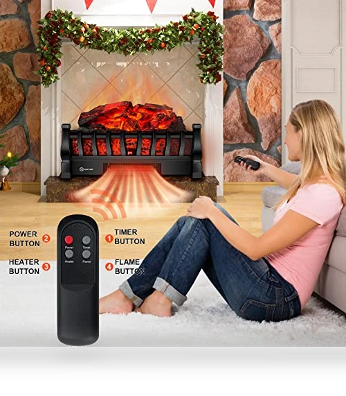 Electric Fireplace Logs Inserts Heater — Portable Heating Solutions, Alpaca