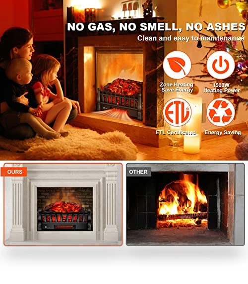 Electric Fireplace Logs Inserts Heater — Portable Heating Solutions, Alpaca