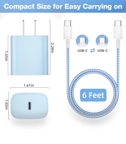 Fast Charging Wall Charger Block with USB C Cable — Chargers