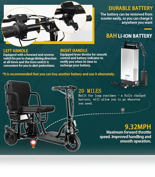 Folding Mobility Scooter — Push Scooters, Jiangsu Jingzhuo Yuantai machinery co. Ltd