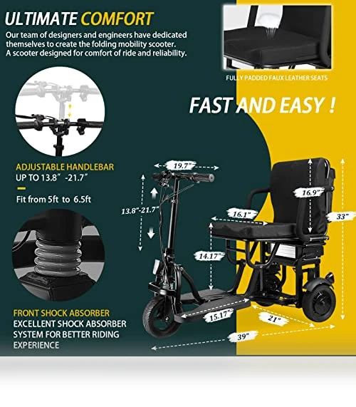 Folding Mobility Scooter — Push Scooters, Jiangsu Jingzhuo Yuantai machinery co. Ltd