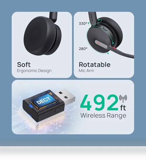 Hybrid Wireless Headset Dongle & Charging Stand — Headsets, Yealink