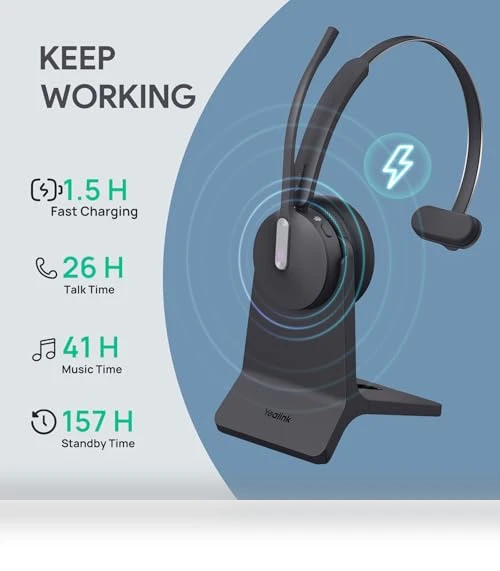 Hybrid Wireless Headset Dongle & Charging Stand — Headsets, Yealink