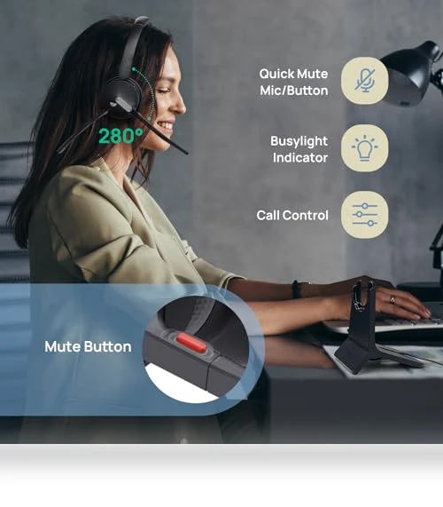 Hybrid Wireless Headset Dongle & Charging Stand — Headsets, Yealink