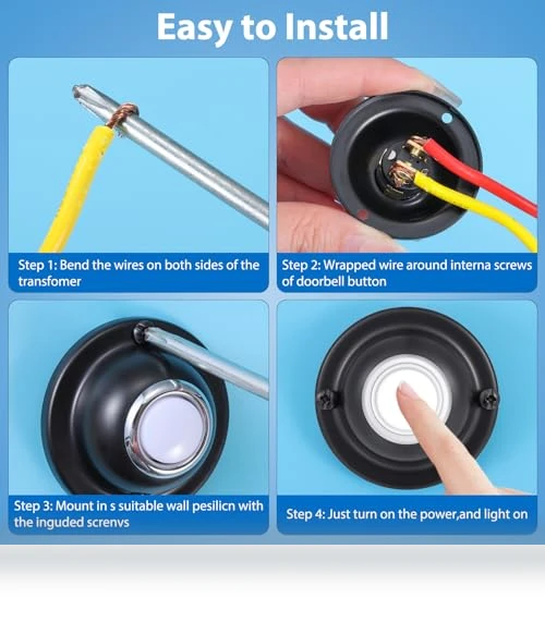 LED Round Door Bell Switch — Push Buttons, RANERVZ