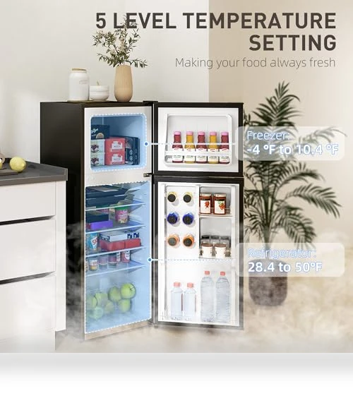 Mini Fridge with Freezer — Mini Fridges, HOMCOM