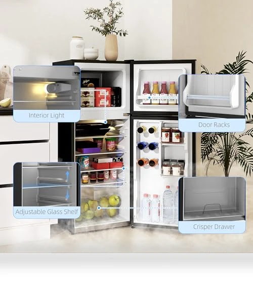 Mini Fridge with Freezer — Mini Fridges, HOMCOM