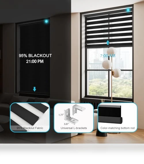 Motorized Zebra Blinds with Remote — Honeycomb, Blindify