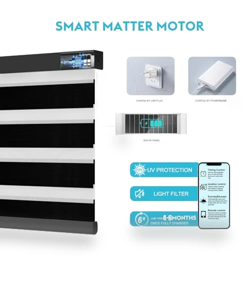 Motorized Zebra Blinds with Remote — Honeycomb, Blindify