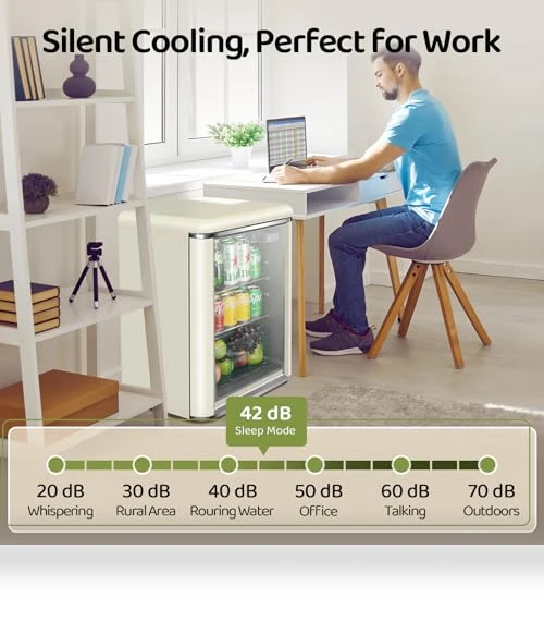Retro Beverage Refrigerator with Tempered Glass Door — Drink Coolers, Anypro