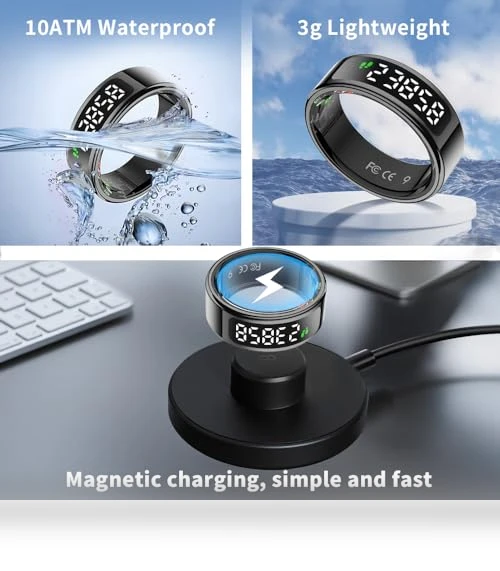 Smart Ring - Sleep Tracker with Heart Rate, Blood Oxygen, Step Counter — Wearable Accessories, UouNeaCo