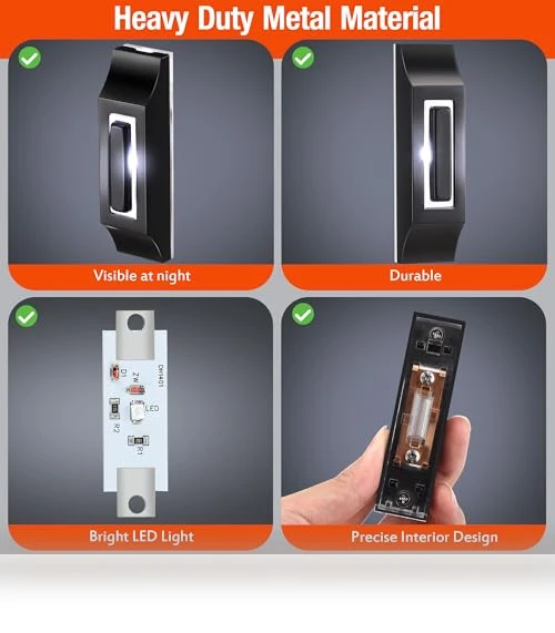 Solid Metal LED Light Up Doorbell Button — Push Buttons, Enhon