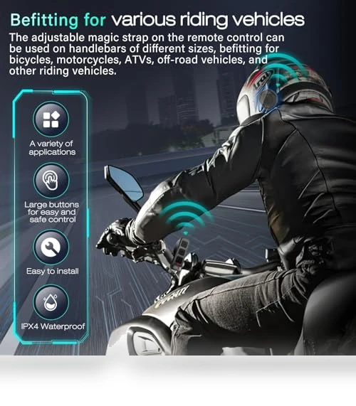 True Wireless Helmet Headset with Remote Control — Wireless Headsets for Powersports, FEYA
