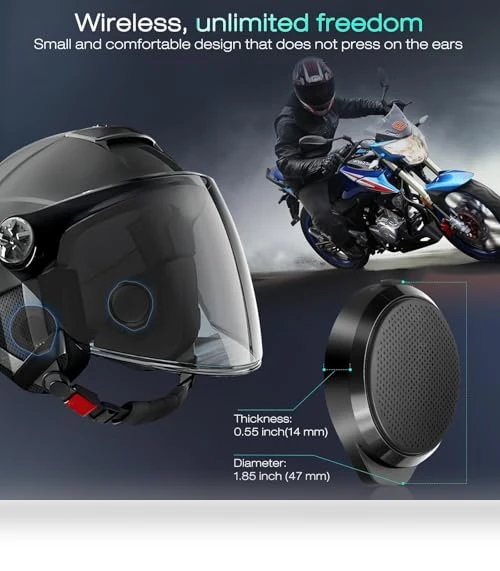 True Wireless Helmet Headset with Remote Control — Wireless Headsets for Powersports, FEYA