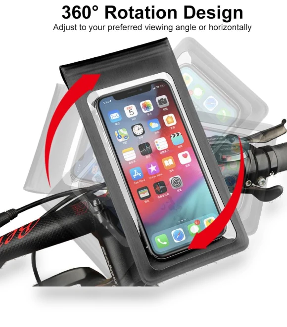 Waterproof Bike Phone Mount Bag — Handlebar Bags, Rainbow Rain