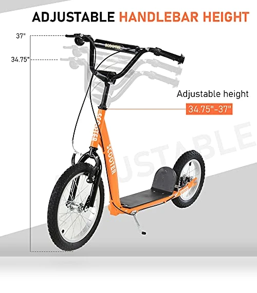 Youth Scooter Kick Scooter for Kids — Push Scooters, Aosom