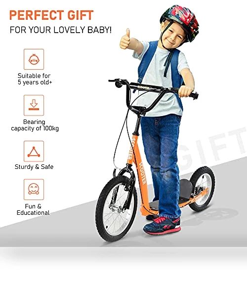 Youth Scooter Kick Scooter for Kids — Push Scooters, Aosom