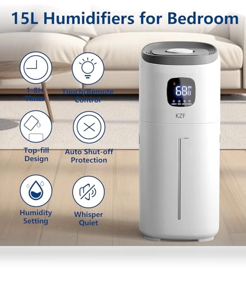 15L Humidifiers for Bedroom Large Room — Air Moisturizers, KZF