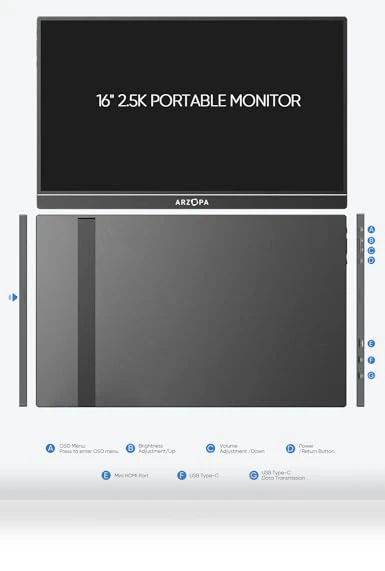 2.5K Portable Monitor — Display Solutions, ARZOPA