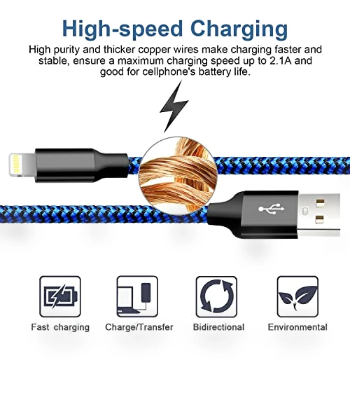 5 Pack Lightning Charging Cable — Cables, cugunu