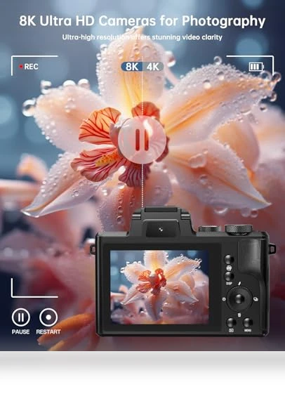 8K Digital Camera for Photography — Camcorder, XNSIAKXA