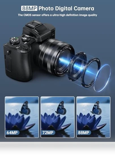 8K Digital Camera for Photography — Camcorder, XNSIAKXA