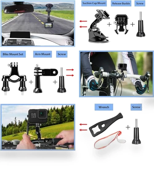 Action Camera Accessories Kit — Wearable Cameras, HONGDAK