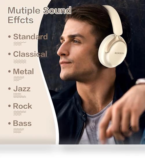 Bluetooth Headphones Over Ear — Over-Ear Headphones, RORSOU