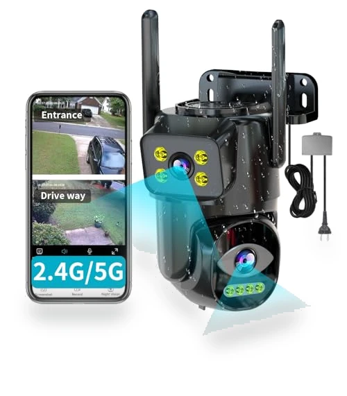 Dual Lens WiFi Security Camera Outdoor — Security Cameras