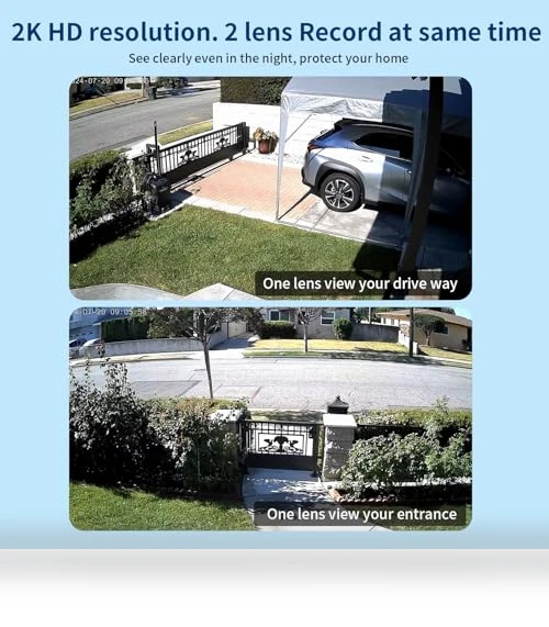 Dual Lens WiFi Security Camera Outdoor — Security Cameras
