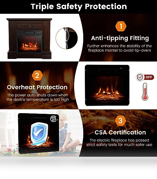 Electric Fireplace with Mantel — Electric Heating Solutions, GOFLAME
