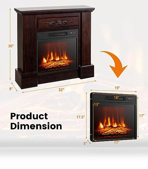 Electric Fireplace with Mantel — Electric Heating Solutions, GOFLAME
