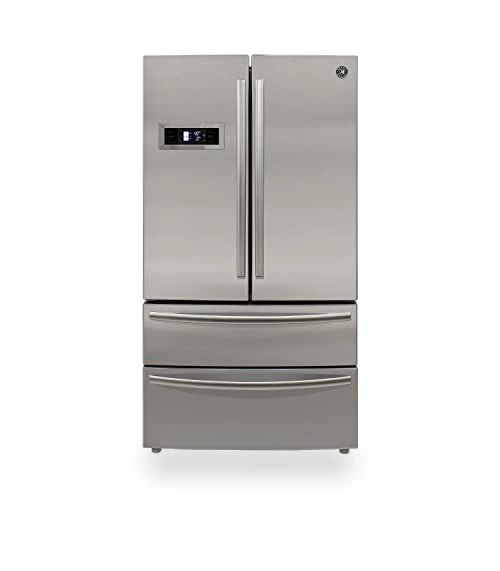 French Door Refrigerator with Ice Maker and Dual Drawer Bottom Freezer — Mini Fridges, BRAMA