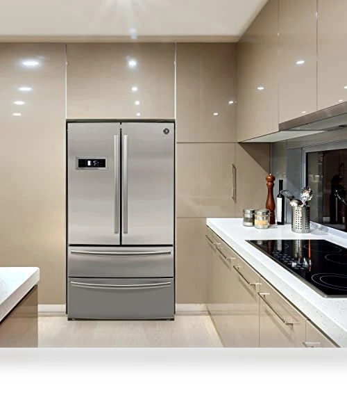 French Door Refrigerator with Ice Maker and Dual Drawer Bottom Freezer — Mini Fridges, BRAMA
