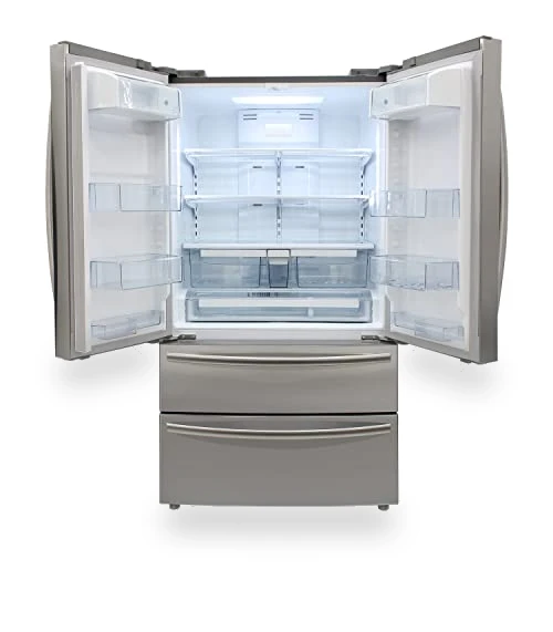 French Door Refrigerator with Ice Maker and Dual Drawer Bottom Freezer — Mini Fridges, BRAMA
