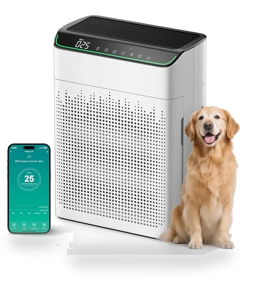 Large Room Air Purifier with Smart WiFi — Activated Carbon Air Purifiers, FLANUR