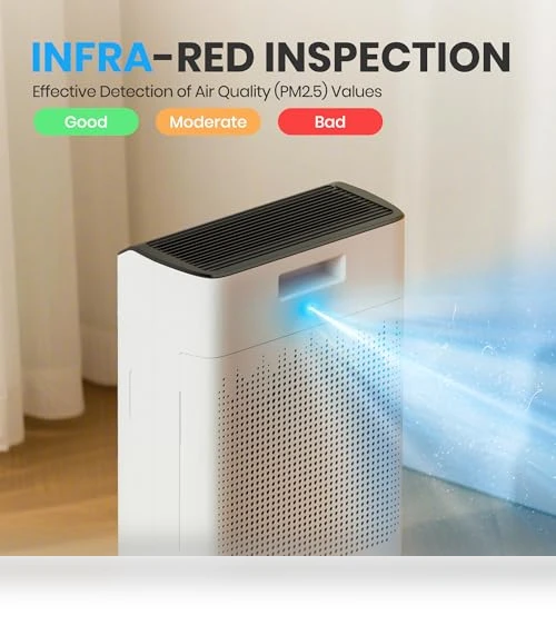 Large Room Air Purifier with Smart WiFi — Activated Carbon Air Purifiers, FLANUR