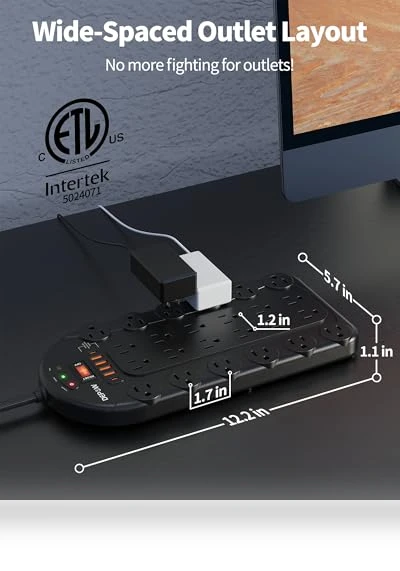 Multi-Function Power Strip Surge Protector — Power Solutions & Surge Protection, DEPOW